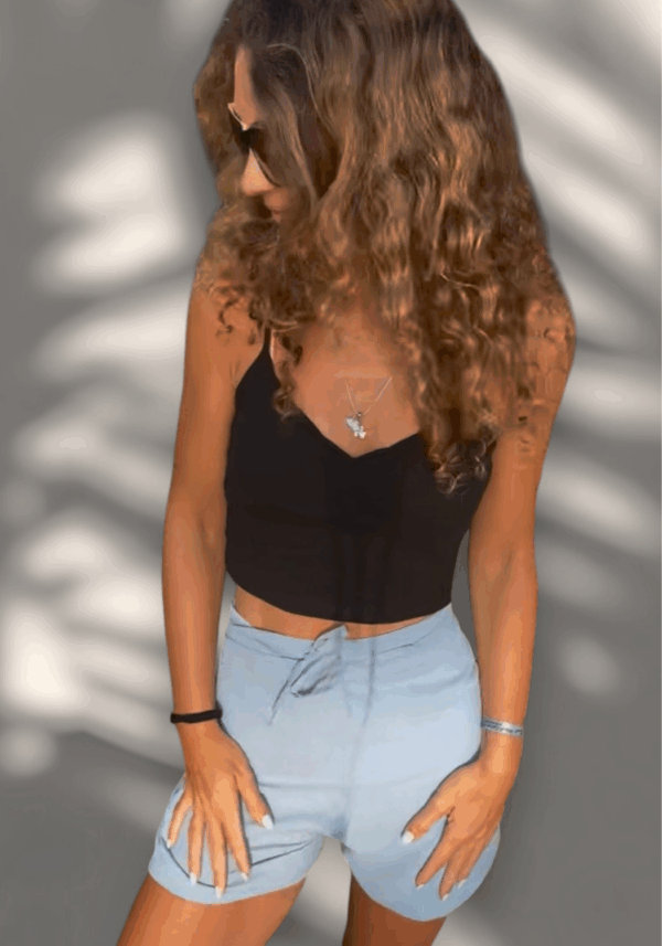 Multifunkcyjne Szorty Wiązane Wrap Shorts Blue – 2w1: Spodenki i Letni Kostium