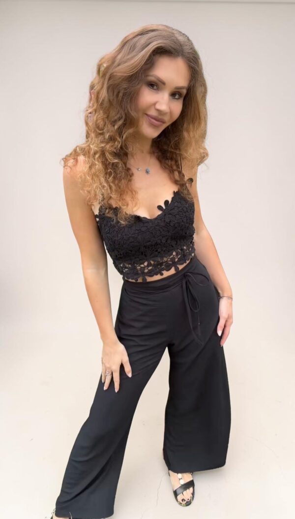 Spodnie Wiązane Wrap Pants Black Wiskoza