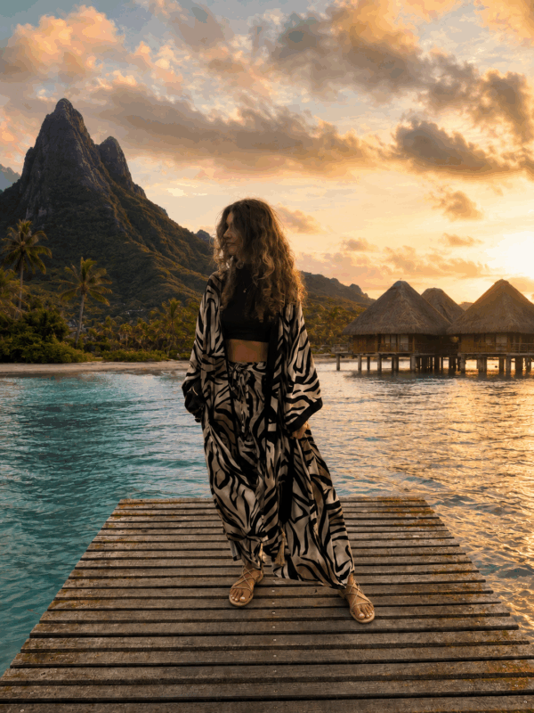 Multifunkcyjne Kimono z Wiskozy Zebra