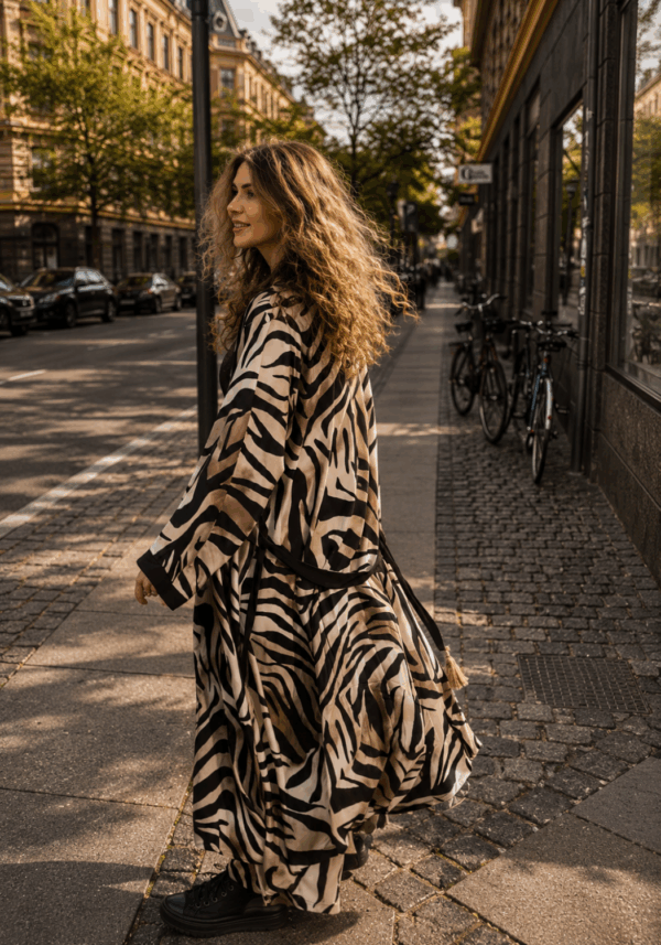 Multifunkcyjne Kimono z Wiskozy Zebra