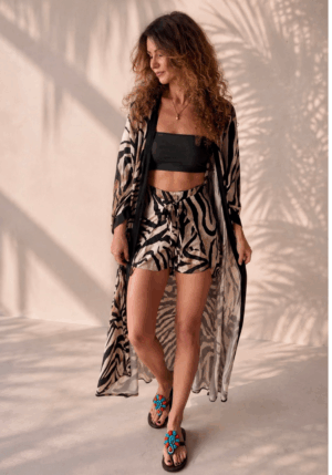 Projekt bez nazwy (6) Multifunkcyjne Szorty Wiązane Wrap Shorts Zebra – 2w1: Spodenki i Letni Kostium