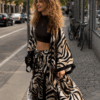 Spodnie Wiązane Wrap Pants Zebra Wiskoza