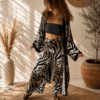 Spodnie Wiązane Wrap Pants Zebra Wiskoza