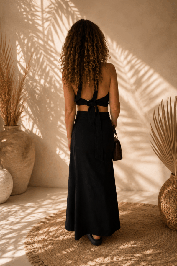 image00005 Frulina Dress - Linen Viscose Blend Black