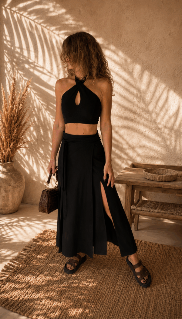 image00006 Frulina Dress - Linen Viscose Blend Black