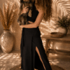 image00008 Frulina Dress - Linen Viscose Blend Black