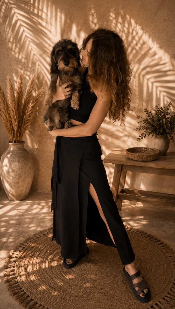 image00008 Frulina Dress - Linen Viscose Blend Black